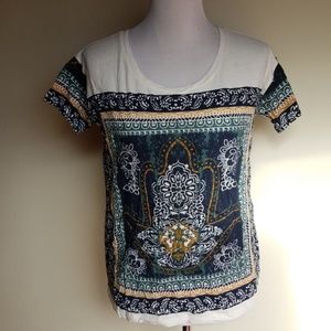 Lucky Brand Scarf Print Tee